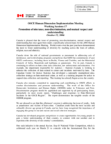 Statement on promoting tolerance and non-discrimination