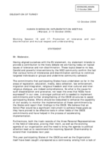 Statement on promotion of tolerance and non-discrimination