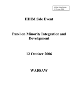 Presentation "Panel on Minority Integration and Development"