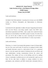 Opening address by Mr. Janusz Stanczyk, Under-Secretary of State at the Ministry of Foreign Affairs