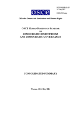 Consolidated Summary of the HD Seminar on "Democratic Institutions and Democratic Governance"