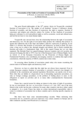 Presentation of the Guide on Freedom of Association in the World by Michel Doucin