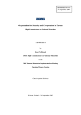 Address by Knut Vollebaek