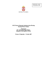 Opening Statement by Ambassador Dejan Sahovic