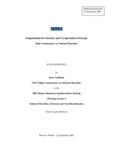 Introductory statement by Ambassador Knut Vollebaek