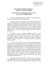 Statement in excercise of the Right of Reply