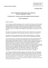 Statement on "New Minorities"