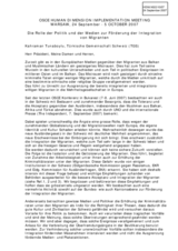 Statement on the role of politics in the integration of migrants