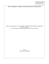 Statement by Mr. Mustafa Abitoglu on displaced persons in Cyprus