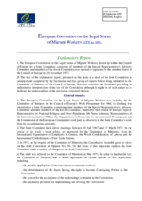 European Convention on the Legal Status of Migrant Workers - Explanatory Note