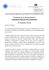 Euroepan Union statement on migration