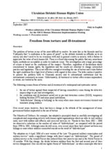 Statement on freedom from torture and ill-treatment