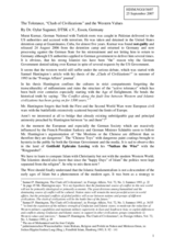 Statement on "Tolerance / Clash of Civilizations"