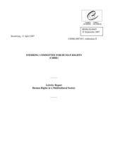 Activity Report Human Rights in a Multicultural Society, Steering Committee for Human Rights (CDDH)