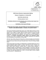 Written contribution on "Combating intolerance and discrimination and promoting mutual respect and understanding"