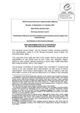 Written contribution "Non-discrimination as guaranteed by the European Social Charter"