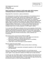 Intervention on the "Equal recognition and treatment of LGBT people within OSCE programs"