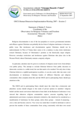 Statement of Mr. Mattia F. Ferrero, Coordinator