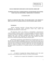 Remarks by Ambassador Omur Orhun, Personal Representative of the OSCE Chairman-in-Office on Combating Intolerance and Discrimination against Muslims