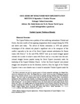 Written contribution on "Turkish Cypriots' Problem of Identity"