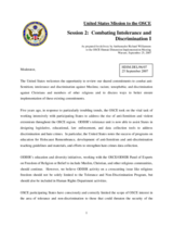 Statement on Combating Intolerance and Discrimination as prepared for delivery by Ambassador Richard Williamson