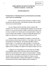 Statement on the legislative frame within which all religious communities can practice their belief in Austria