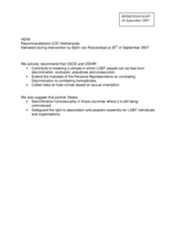 Written recommendations