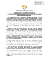 Written contribution "Understanding the Propaganda Bluff that Greek Cypriots Subject Turkish Cypriots to &gt;Sanctions, Embargos and Isolation&lt;"
