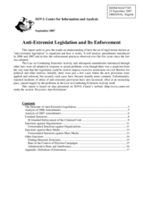 Written contribution "Anti-Extremist Legislation and its Enforcement"