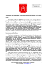 Written contribution "Assessments and Suggestions Concerning the Turkish Minority in Germany"