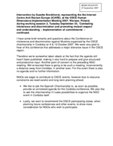 Intervention by Ms. Suzette Bronkhorst