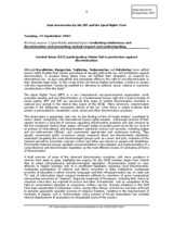 Written contribution on "Central Asian OSCE participating States fail in protection against discrimination"