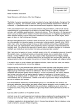 Statement on "Social Cohesion and Inclusion of the Non-Religious"