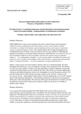 Statement on "Public Discourse and the Role of Politicians"