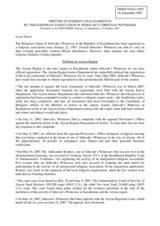 Written statement on Kazakhstan