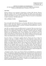 Written statement on Turkmenistan