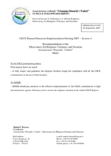 Written recommendations