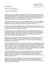 Statement on the "Inclusion of Non-Religious"