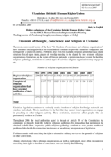 Statement on freedom of thought, conscience and religion in Ukraine