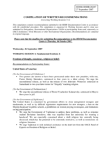 Compilation of Written Recommendations covering Working Sessions 4 - 5