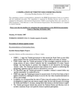 Compilation of Written Recommendations covering Working Sessions 10-11 and 12-13