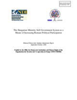 National Democratic Institute Assessment Report on "The Hungarian Minority Self-Government System as a Means of Increasing Romani Political Participation"