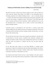 Statement by Mr. Kevin Carty, Senior Police Adviser to the OSCE Secretary General on "Policing and Multi Ethnic Societies: Building Trust and Partnership"
