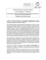 Contribution on the CoE's activities on Roma and Sinti