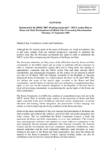 Statement on Roma and Sinti