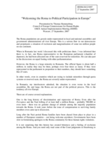 Introductory statement by Thomas Hammarberg Commissioner for Human Rights