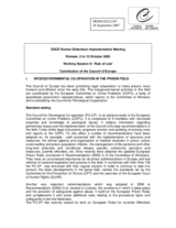 Written contribution on the "Intergovernmental Co-operation in the Prison Field"