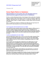 Written contribution "Human Rights Platform of Uzbekistan: Representatives of civil society call on the European Union to extend sanctions against the government of Uzbekistan"