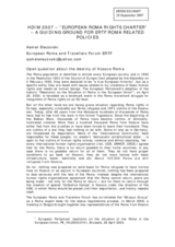 Written contribution "Open question about the destiny of Kosovo Roma"