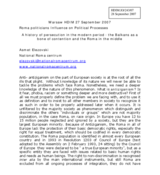 Written contribution "Roma politicians Influence on Political Processes. A history of persecution in the modern period - the Balkans as a bone of contention and the Roma in the middle" by Asmet Elezovski